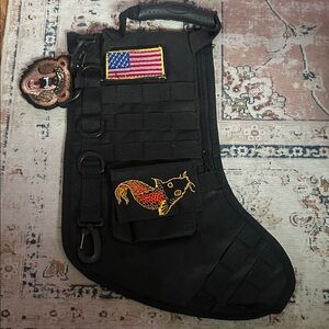 Black Tactical Stocking with Patches